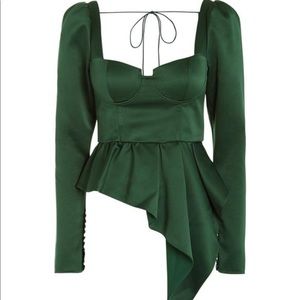 Self-Portrait Assymetric Duchess Satin Top